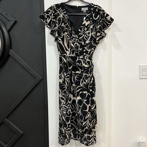 NWT Marc New York Black Floral Faux Wrap Dress Size 14